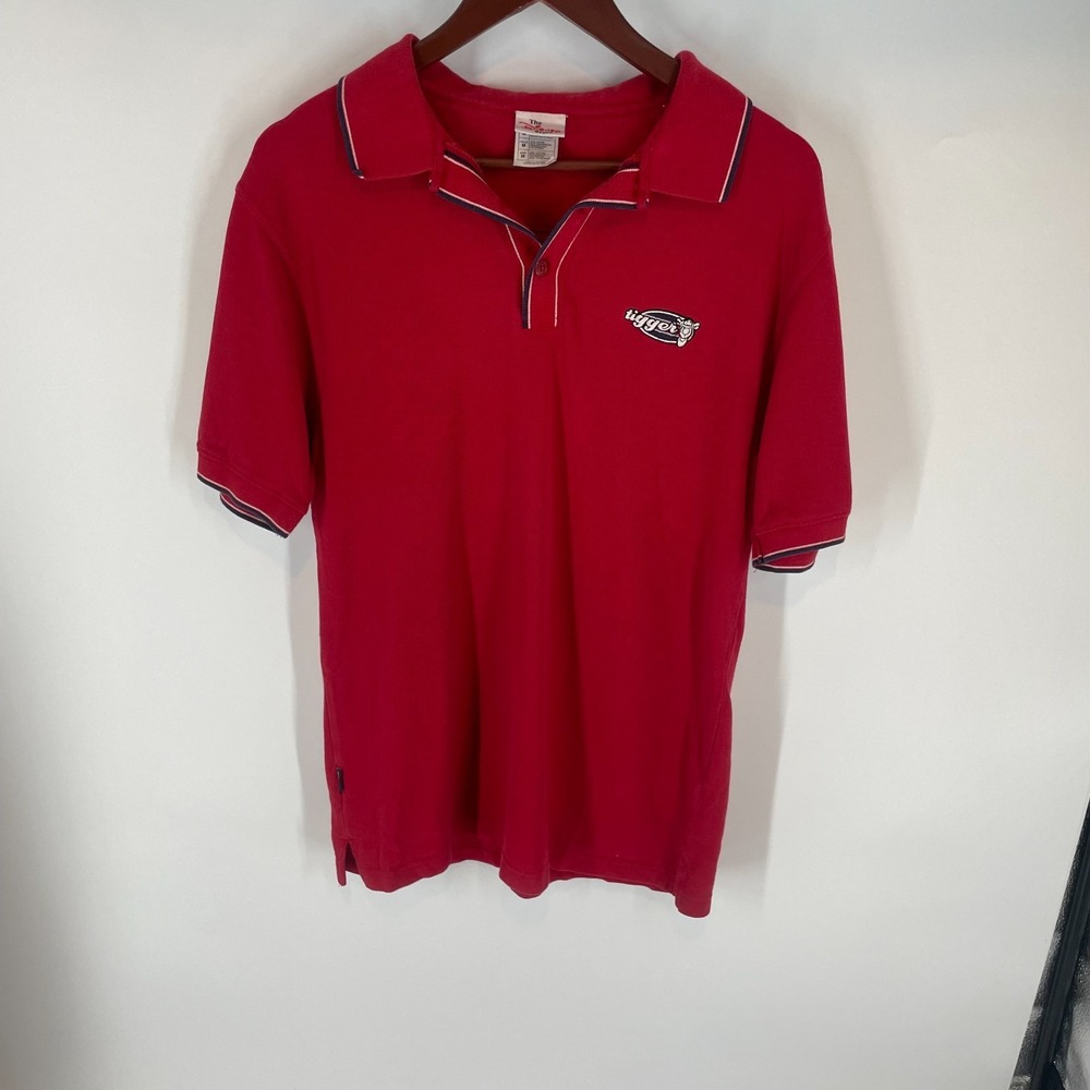 Vintage Disney Store Tigger Embroidered Red Short Sleeve Polo Shirt Mens M